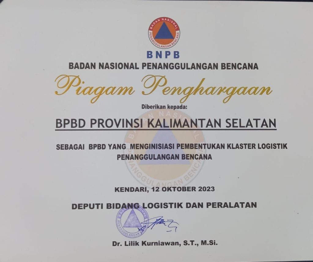penghargaan BPBD Kalsel